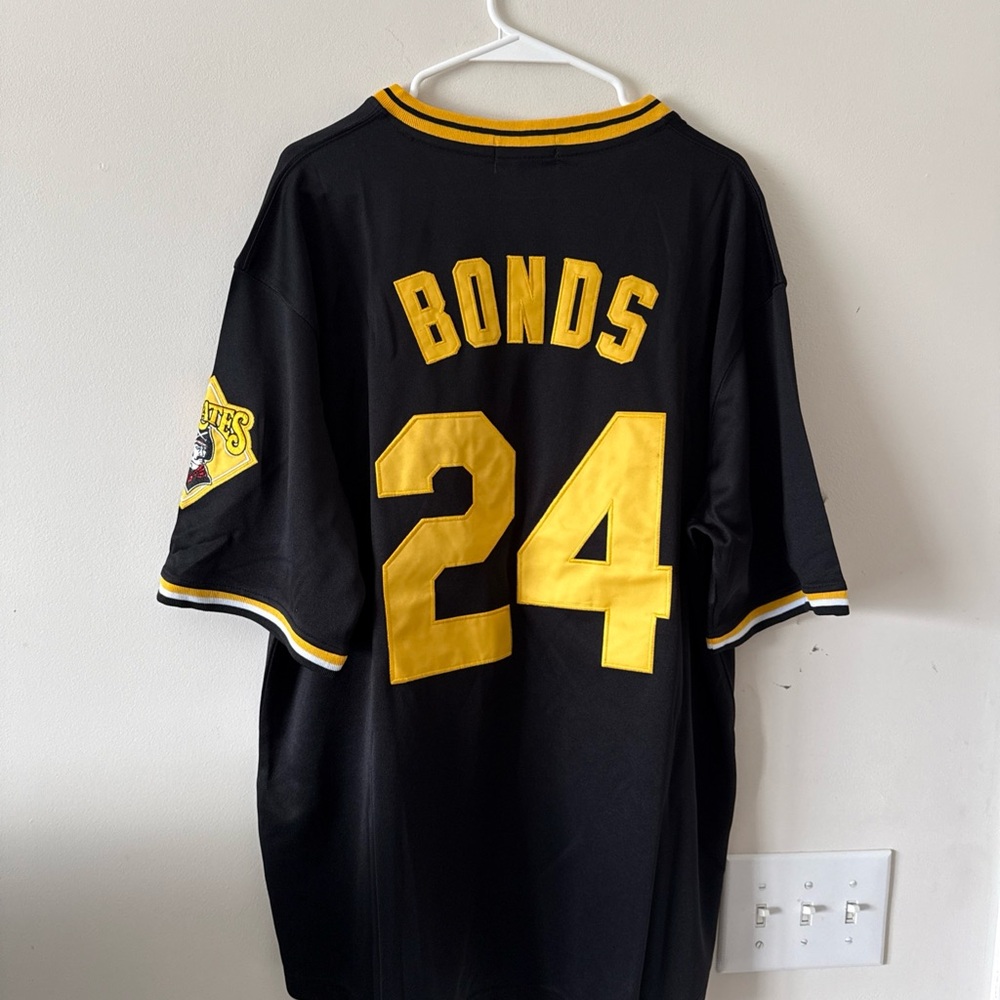 Mens Mitchell & Ness Barry Bonds #24 Pittsburgh Pirates Jersey Sz XL - Picture 7 of 7